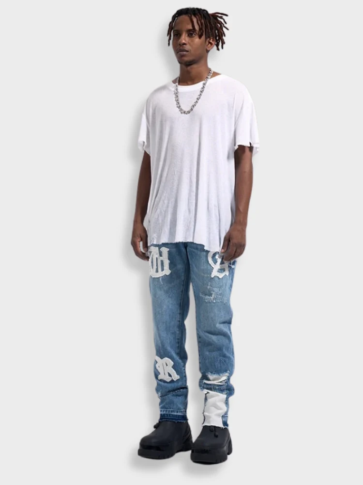 Cat Whisker Vintage Denim Jeans - Image 4