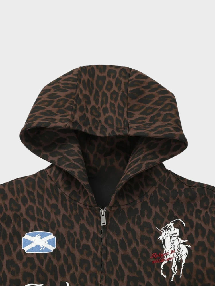 DCRB Leopard Crest Zip Hoodie - Image 3