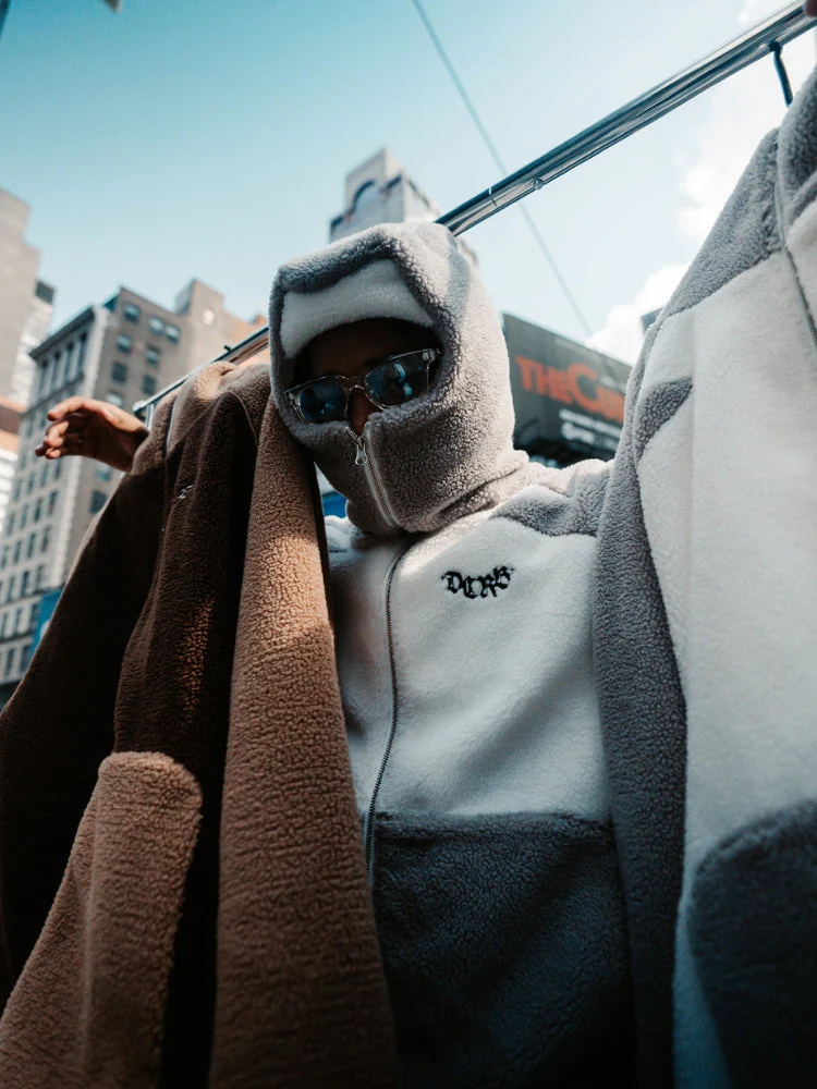 DCRB - Wolf Grey & White Sherpa Ninja Fleece - Image 11