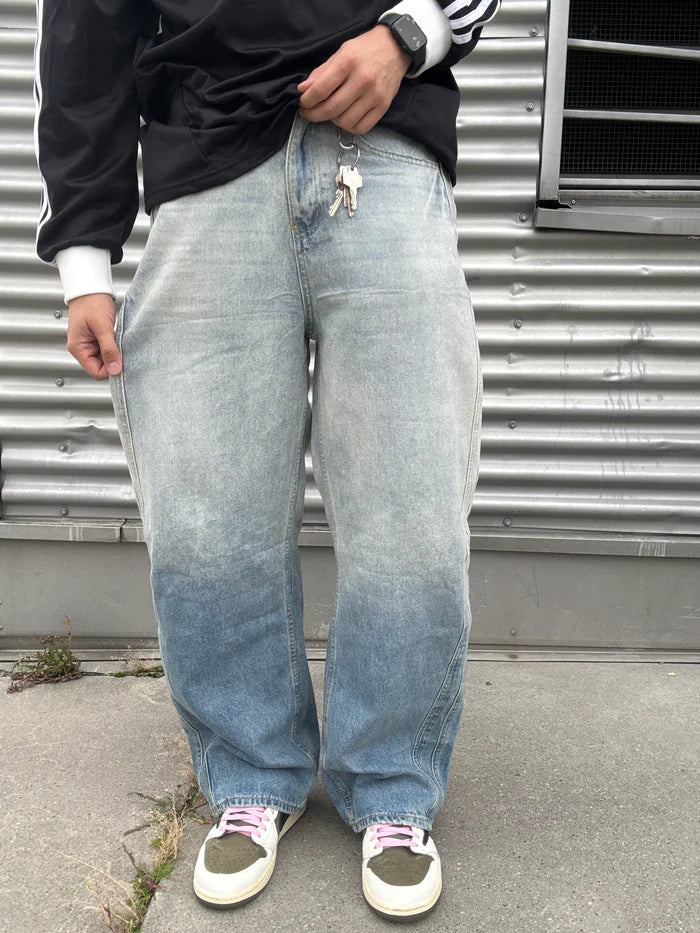DCRB White Washed Baggy Denim Jeans - Image 4
