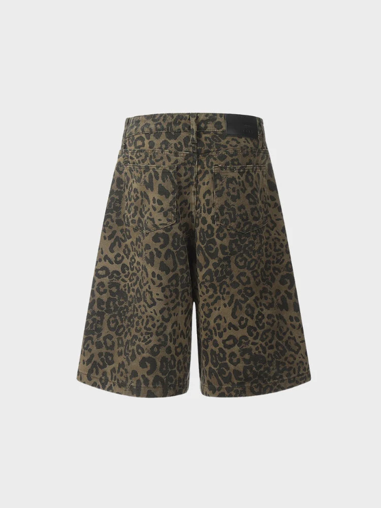 Leopard Denim Jorts - Image 2