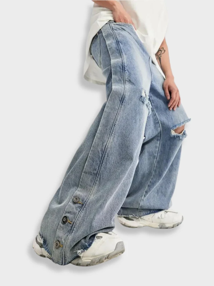 Oversized Ripped Denim Jeans - Image 8
